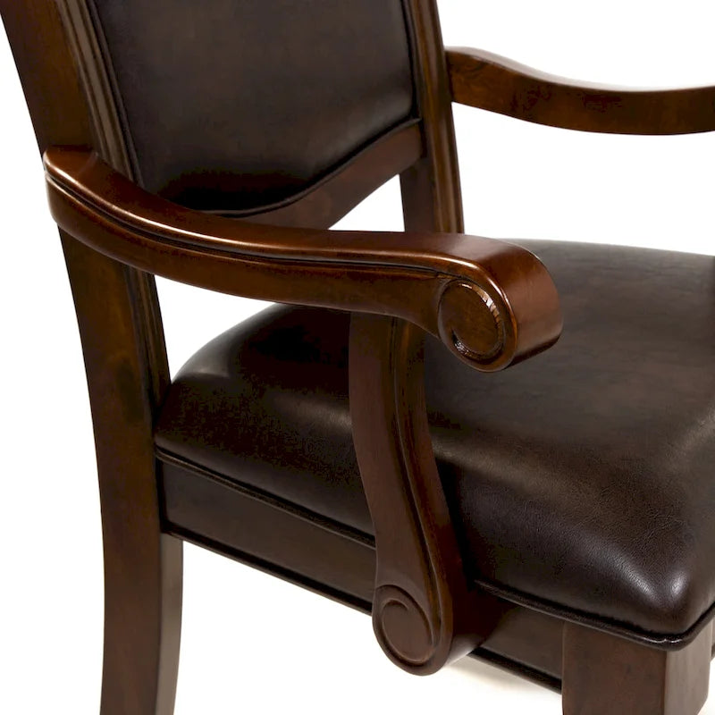 Chaises de salle à manger avec accoudoirs en similicuir Tima Traditional (Lot de 2) par Furniture of America
