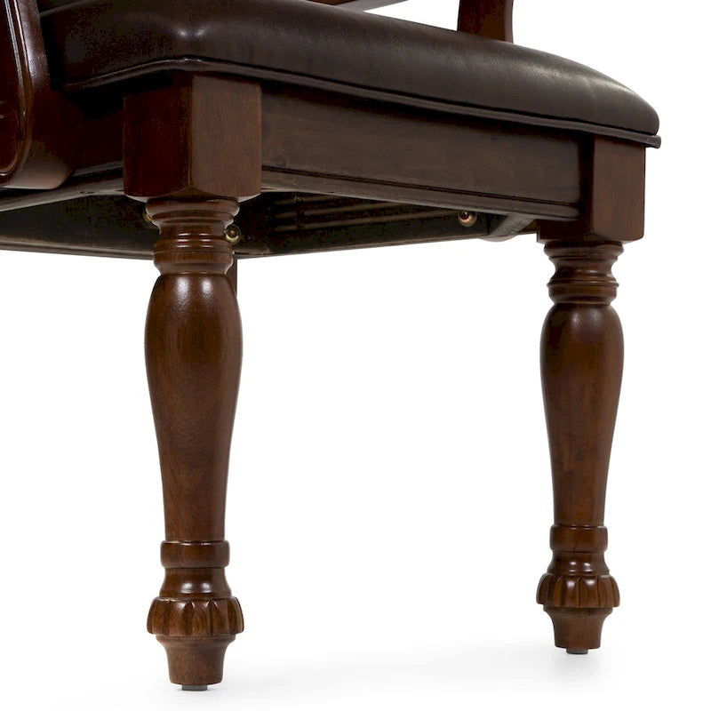 Chaises de salle à manger avec accoudoirs en similicuir Tima Traditional (Lot de 2) par Furniture of America