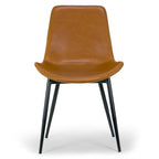 Chaises de salle à manger modernes Alary en similicuir marron caramel (Lot de 2)