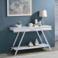 Table console Cas Modern White 48 po en acier à 1 tiroir avec étagère par Furniture of America