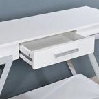 Table console Cas Modern White 48 po en acier à 1 tiroir avec étagère par Furniture of America