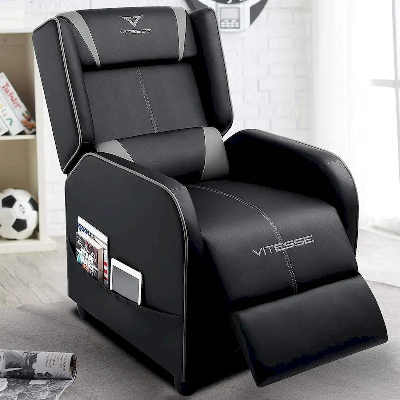 BOSSIN Fauteuil inclinable de jeu Style course Dossier haut Fauteuil inclinable de salon Siège de cinéma
