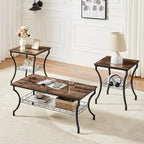 Ensemble de 3 tables basses occasionnelles, Ensemble de salon vintage avec 2 tables d'appoint