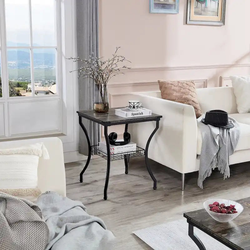 Ensemble de 3 tables basses occasionnelles, Ensemble de salon vintage avec 2 tables d'appoint