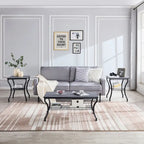 Ensemble de 3 tables basses occasionnelles, Ensemble de salon vintage avec 2 tables d'appoint