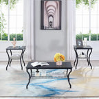Ensemble de 3 tables basses occasionnelles, Ensemble de salon vintage avec 2 tables d'appoint