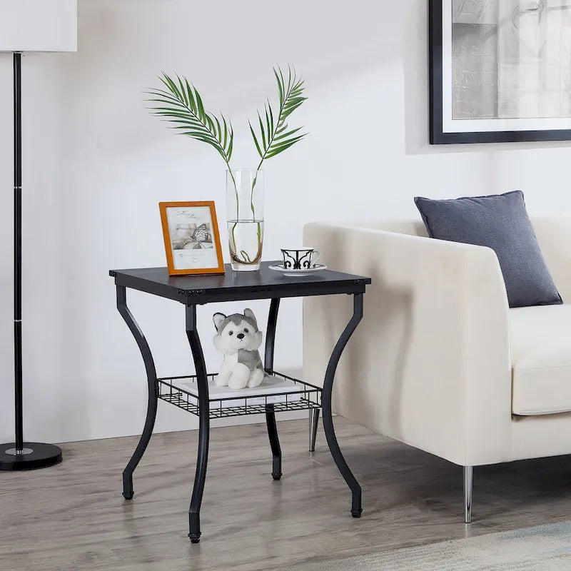 Ensemble de 3 tables basses occasionnelles, Ensemble de salon vintage avec 2 tables d'appoint