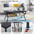 Ensemble de 3 tables basses occasionnelles, Ensemble de salon vintage avec 2 tables d'appoint