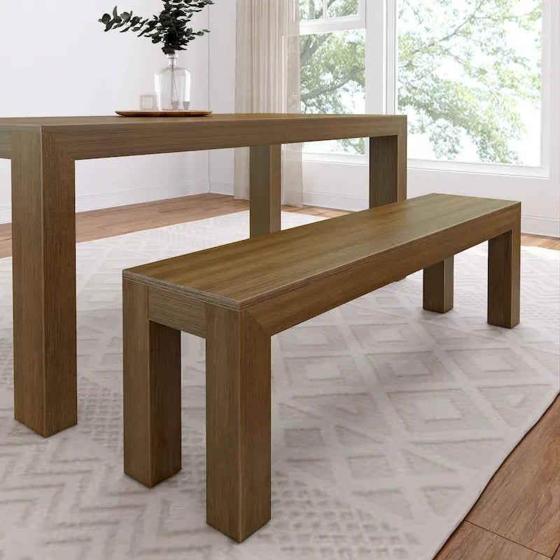 Banc de salle à manger en pin massif brossé – 3 places | Coquillage / Noyer / Pacane / Blanc / Noir