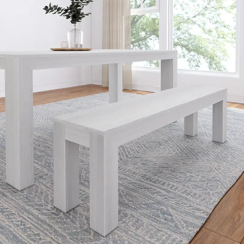 Banc de salle à manger en pin massif brossé – 3 places | Coquillage / Noyer / Pacane / Blanc / Noir