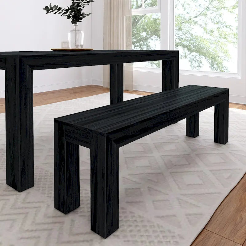Banc de salle à manger en pin massif brossé – 3 places | Coquillage / Noyer / Pacane / Blanc / Noir