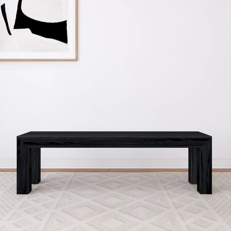 Banc de salle à manger en pin massif brossé – 3 places | Coquillage / Noyer / Pacane / Blanc / Noir