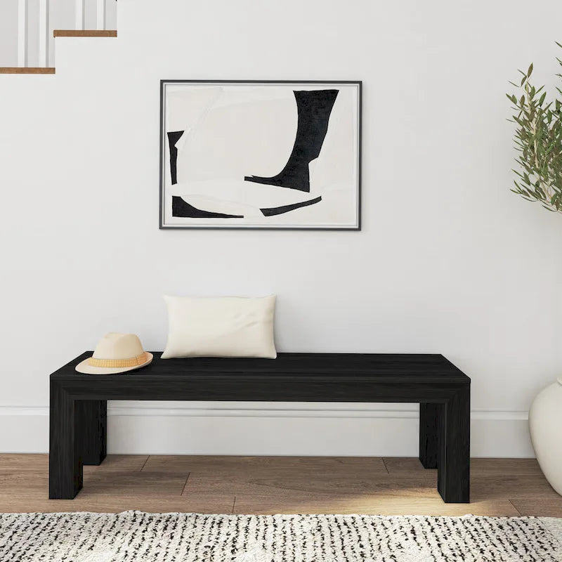 Banc de salle à manger en pin massif brossé – 3 places | Coquillage / Noyer / Pacane / Blanc / Noir