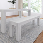 Banc de salle à manger en pin massif brossé – 3 places | Coquillage / Noyer / Pacane / Blanc / Noir