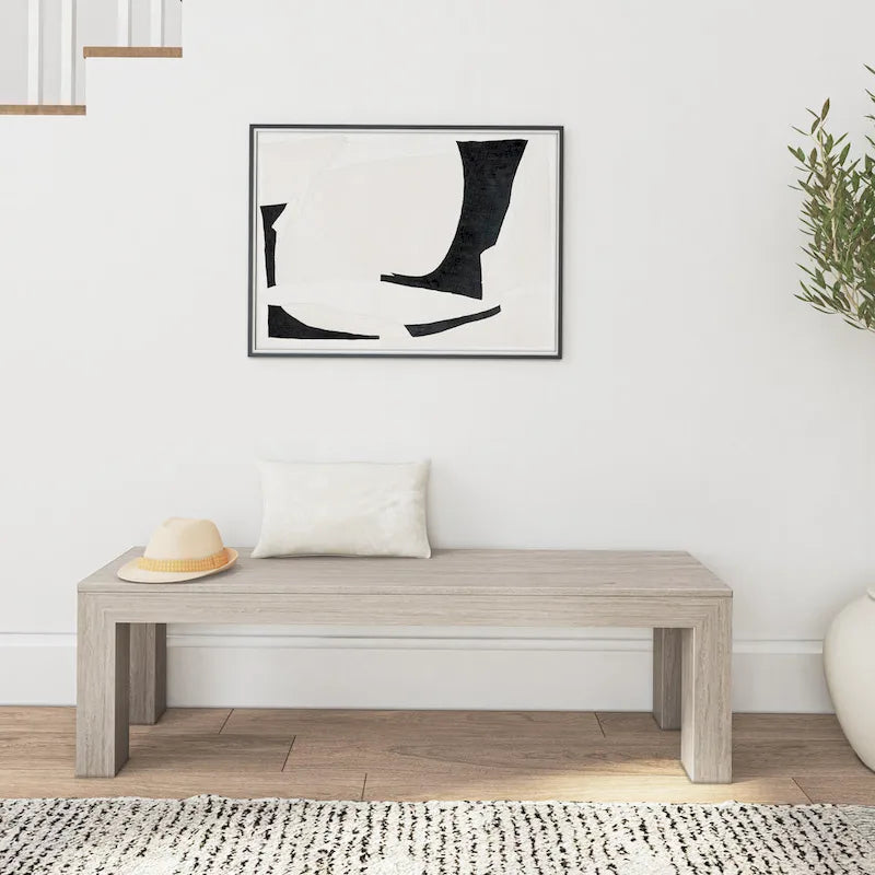 Banc de salle à manger en pin massif brossé – 3 places | Coquillage / Noyer / Pacane / Blanc / Noir