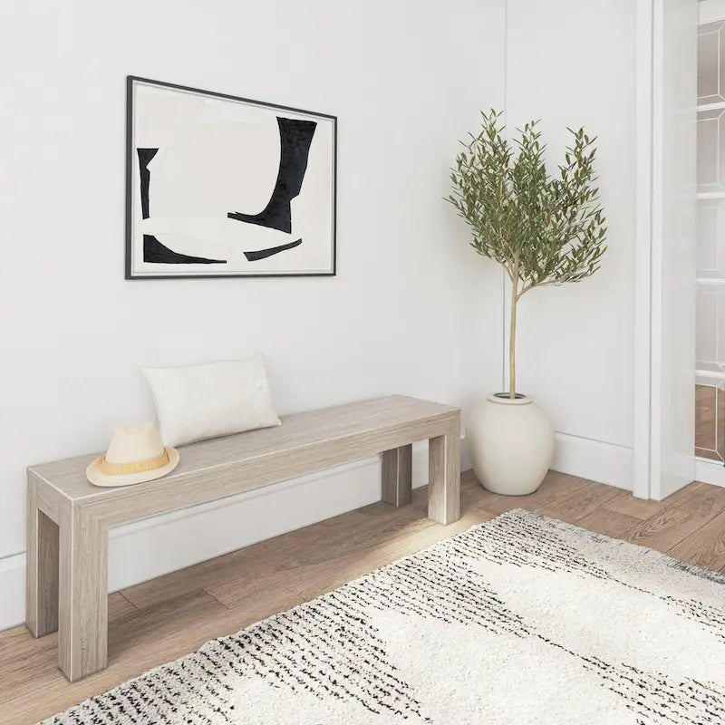 Banc de salle à manger en pin massif brossé – 3 places | Coquillage / Noyer / Pacane / Blanc / Noir