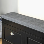 Banc porte-chaussures HOMCOM pour entrée, meuble de rangement avec coussin, 2 tiroirs, étagère réglable, blanc - 41 x 9.5 x 21.75