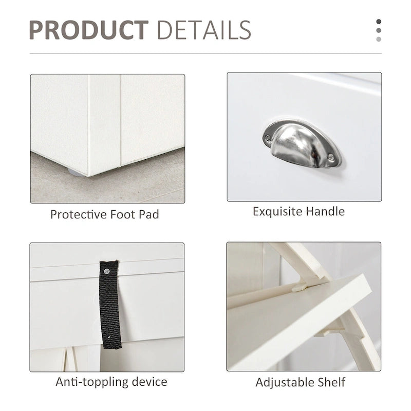 Banc porte-chaussures HOMCOM pour entrée, meuble de rangement avec coussin, 2 tiroirs, étagère réglable, blanc - 41 x 9.5 x 21.75