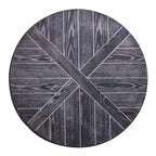 Table basse ronde rustique industrielle SEI Furniture Kenya en bois avec étagère