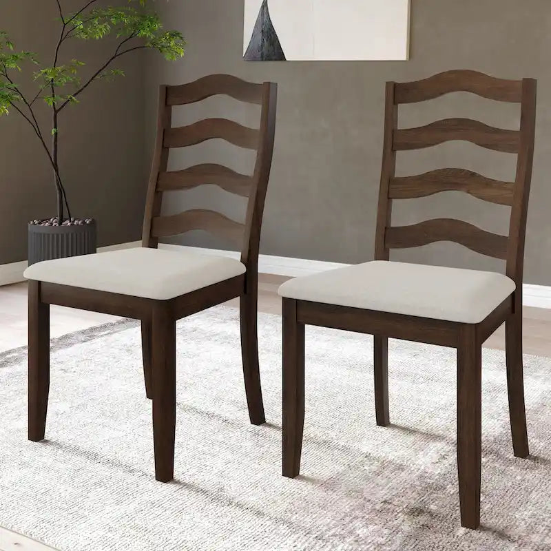 Chaises de salle à manger sophistiquées en bois CraftPorch (Lot de 2) - N/A