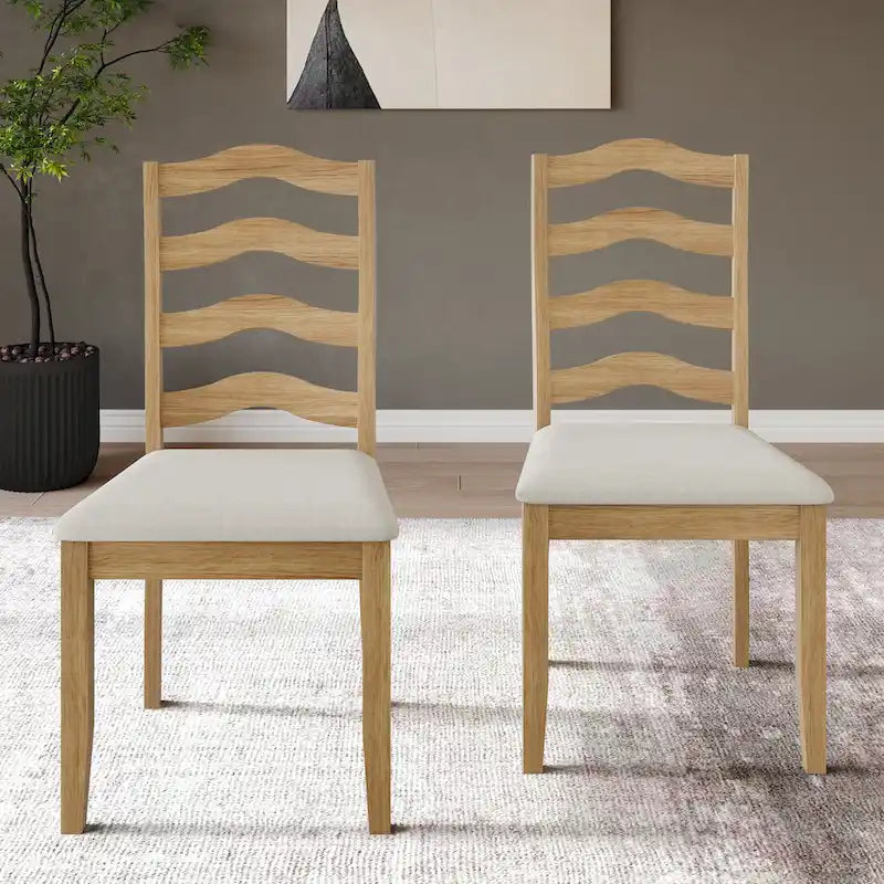 Chaises de salle à manger sophistiquées en bois CraftPorch (Lot de 2) - N/A