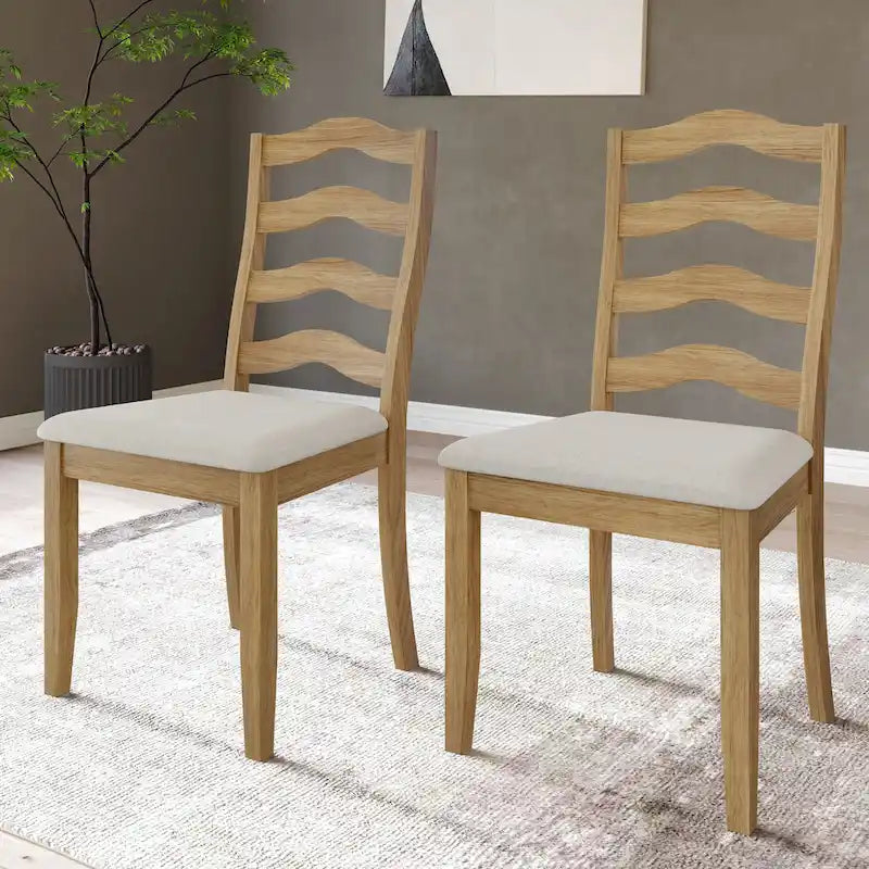 Chaises de salle à manger sophistiquées en bois CraftPorch (Lot de 2) - N/A