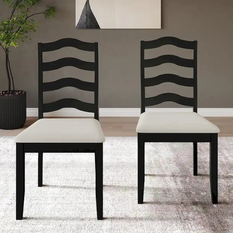Chaises de salle à manger sophistiquées en bois CraftPorch (Lot de 2) - N/A