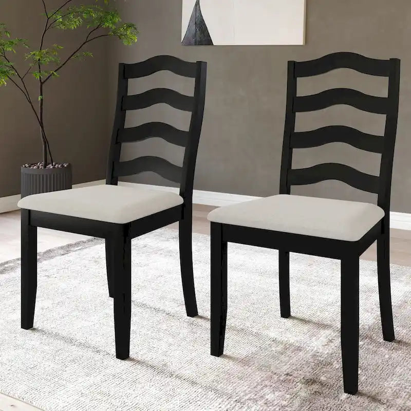 Chaises de salle à manger sophistiquées en bois CraftPorch (Lot de 2) - N/A
