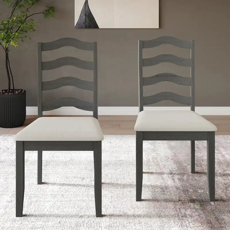 Chaises de salle à manger sophistiquées en bois CraftPorch (Lot de 2) - N/A