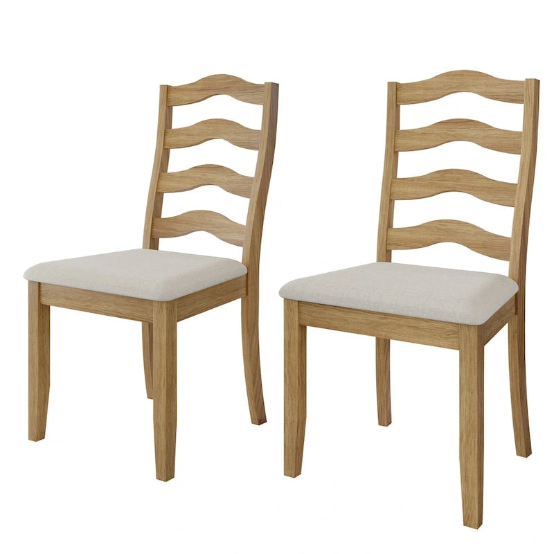 Chaises de salle à manger sophistiquées en bois CraftPorch (Lot de 2) - N/A