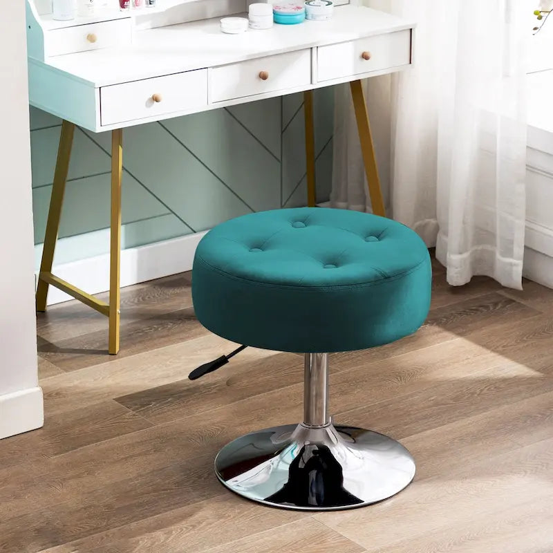 Tabouret de coiffeuse rond pivotant à hauteur réglable