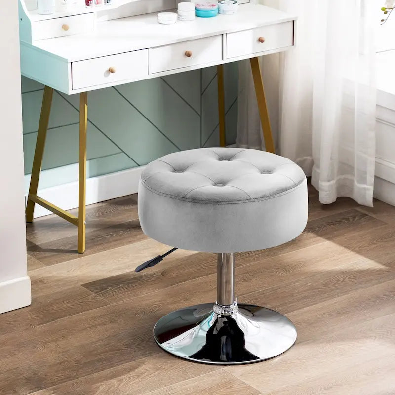 Tabouret de coiffeuse rond pivotant à hauteur réglable