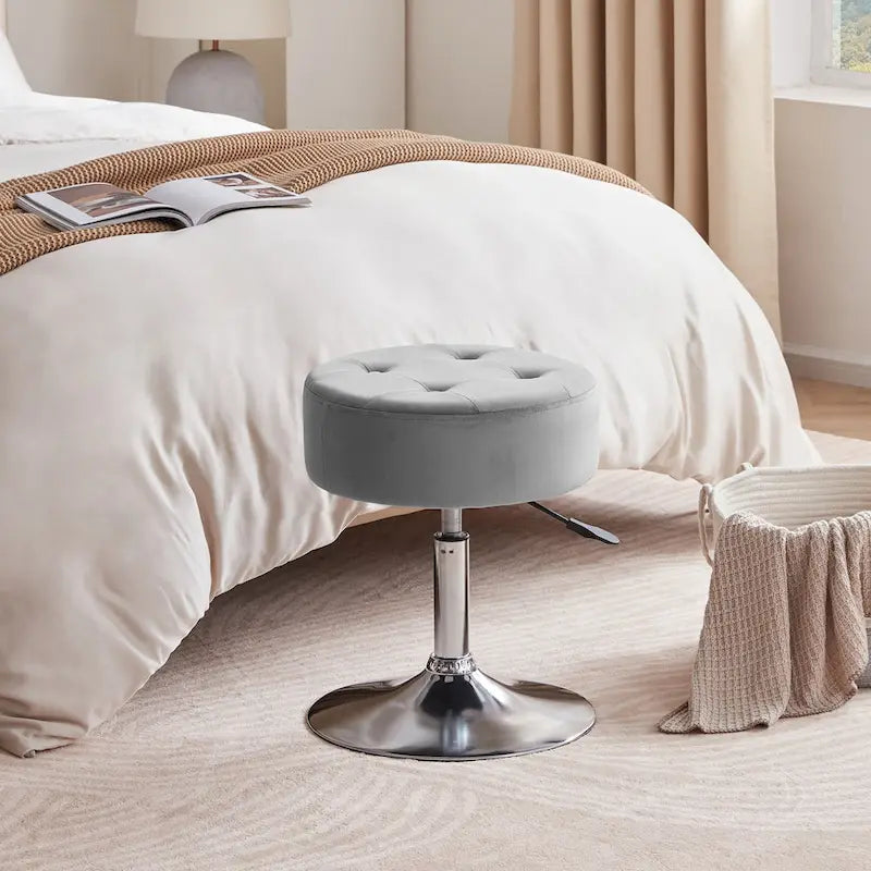 Tabouret de coiffeuse rond pivotant à hauteur réglable