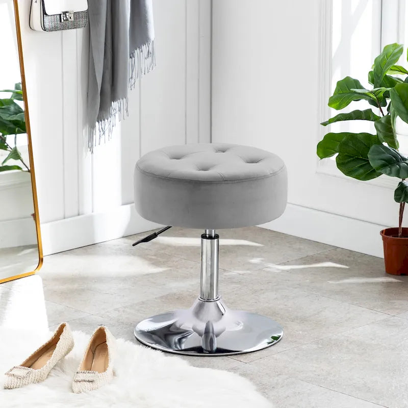 Tabouret de coiffeuse rond pivotant à hauteur réglable