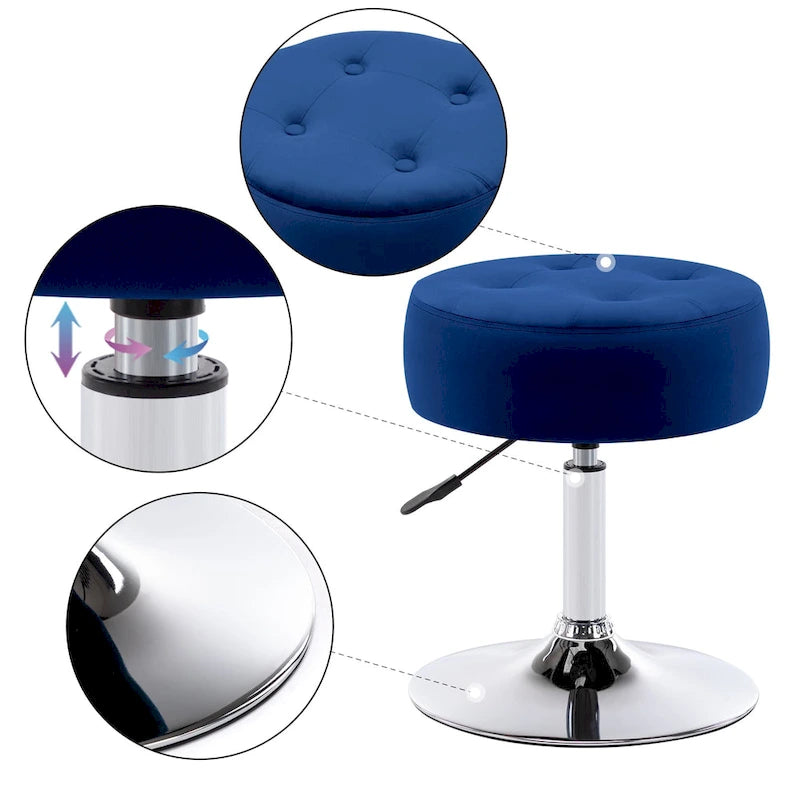 Tabouret de coiffeuse rond pivotant à hauteur réglable