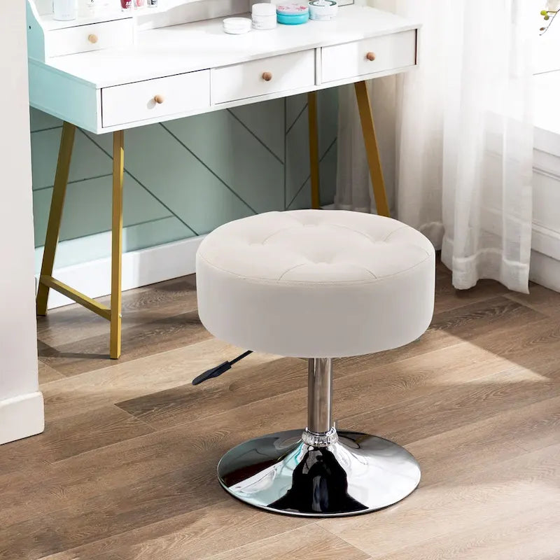 Tabouret de coiffeuse rond pivotant à hauteur réglable