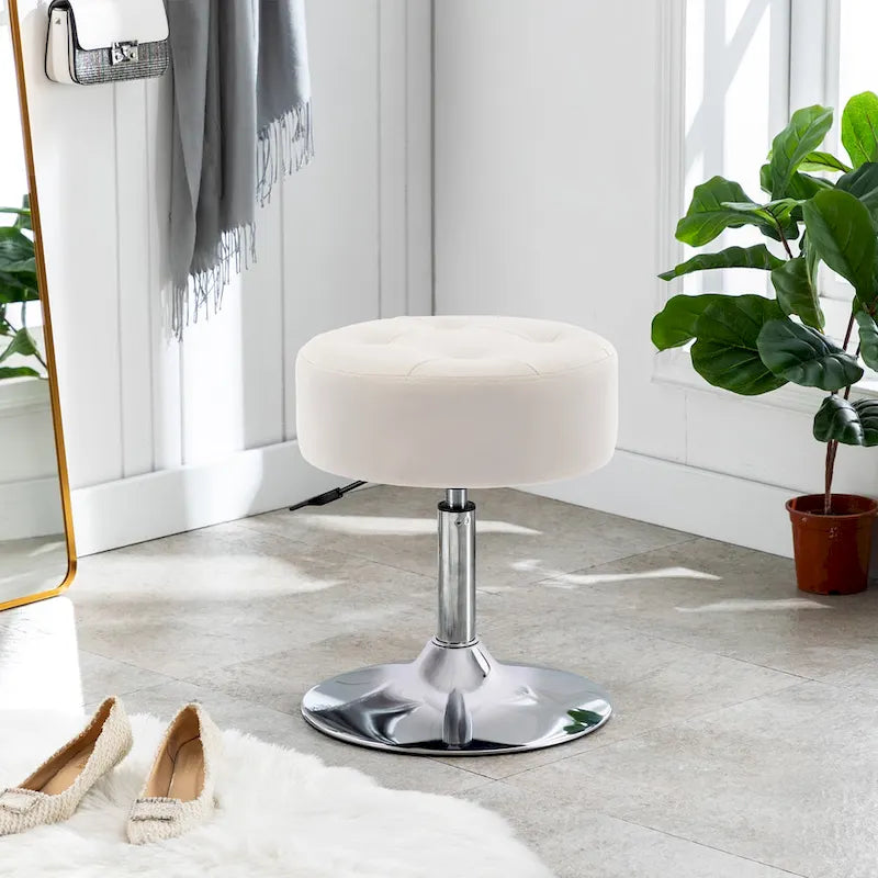 Tabouret de coiffeuse rond pivotant à hauteur réglable