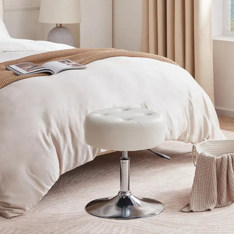Tabouret de coiffeuse rond pivotant à hauteur réglable