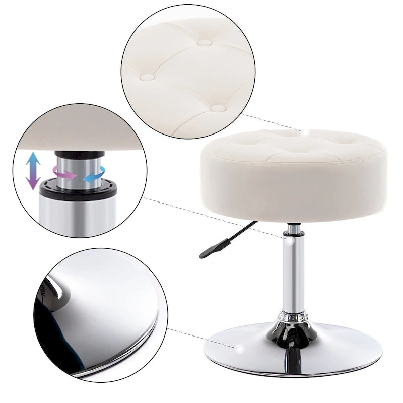 Tabouret de coiffeuse rond pivotant à hauteur réglable