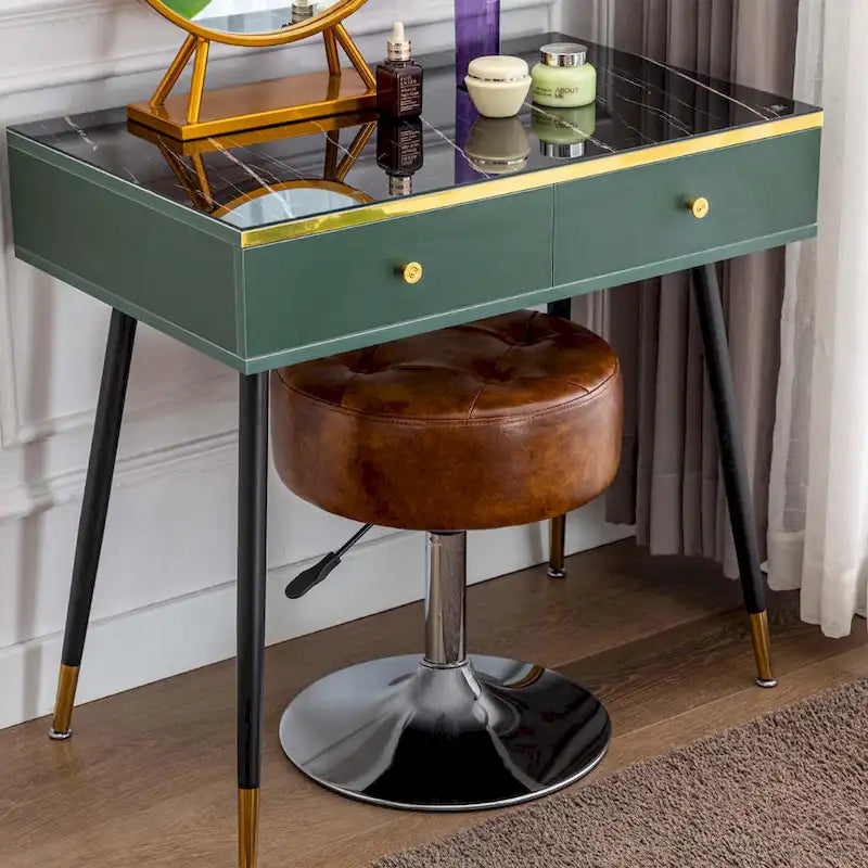 Tabouret de coiffeuse rond pivotant à hauteur réglable