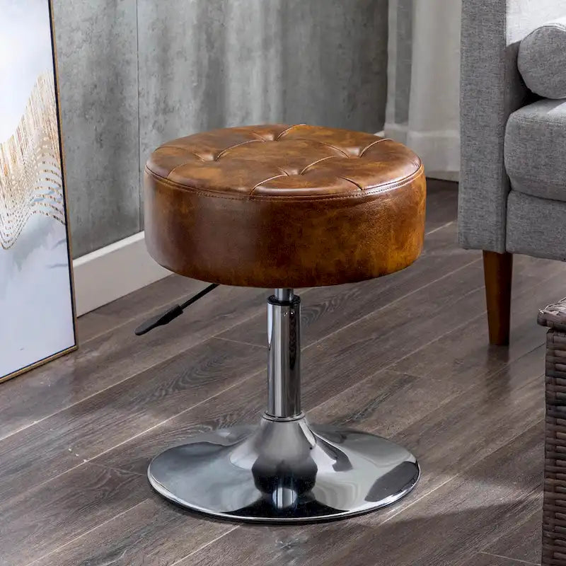 Tabouret de coiffeuse rond pivotant à hauteur réglable