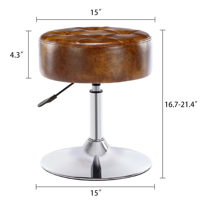 Tabouret de coiffeuse rond pivotant à hauteur réglable