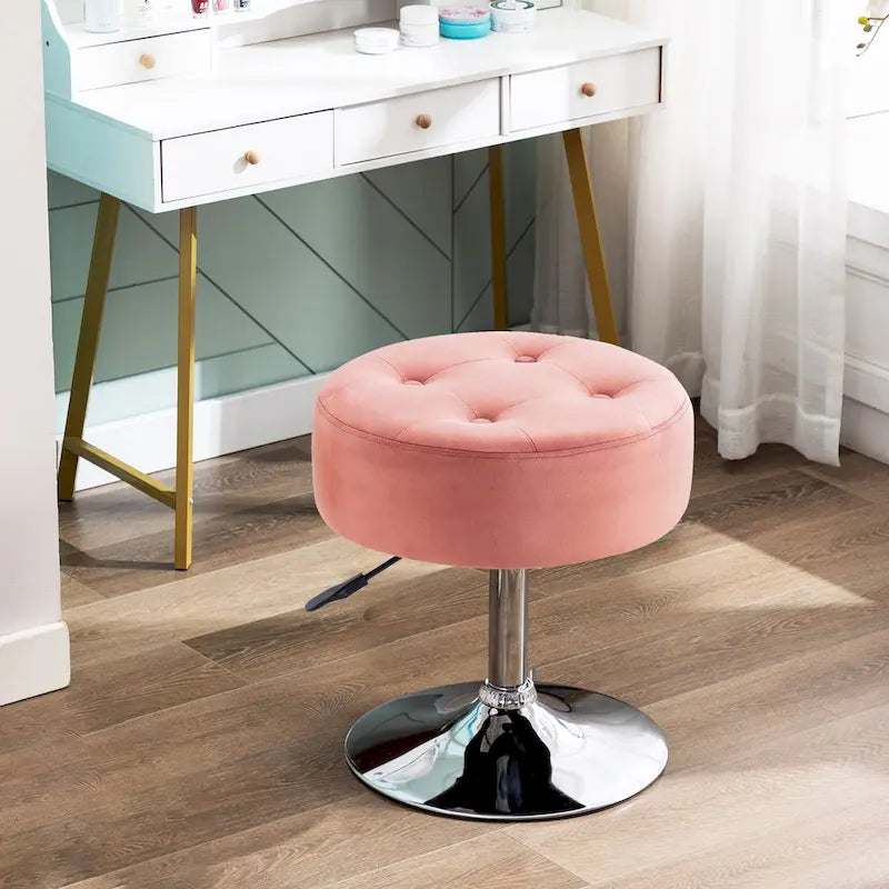 Tabouret de coiffeuse rond pivotant à hauteur réglable
