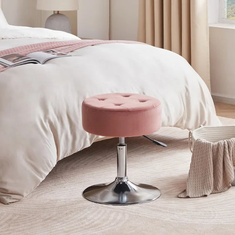 Tabouret de coiffeuse rond pivotant à hauteur réglable