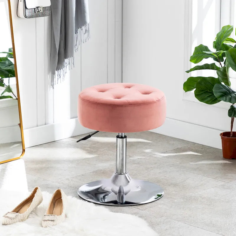 Tabouret de coiffeuse rond pivotant à hauteur réglable