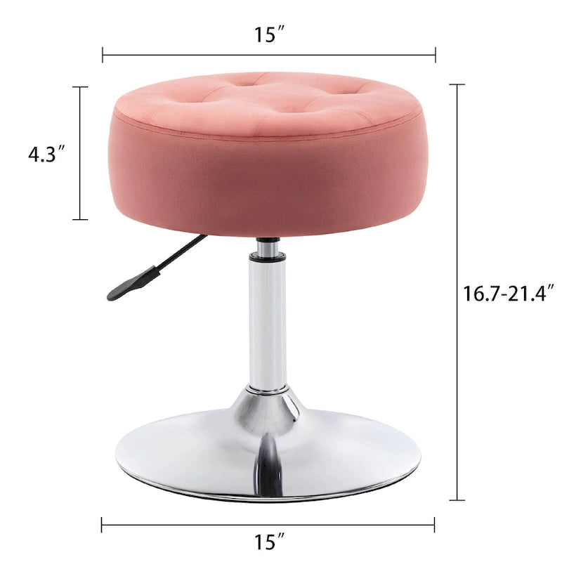 Tabouret de coiffeuse rond pivotant à hauteur réglable