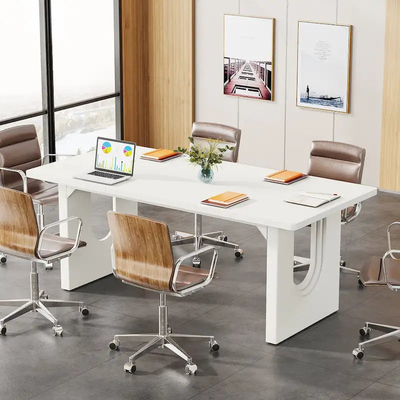 Bureau individuel grand format, blanc/noir, 70,9 po de large