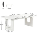Bureau individuel grand format, blanc/noir, 70,9 po de large