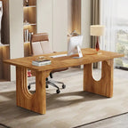Bureau individuel grand format, blanc/noir, 70,9 po de large