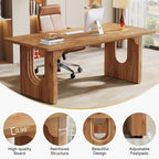 Bureau individuel grand format, blanc/noir, 70,9 po de large